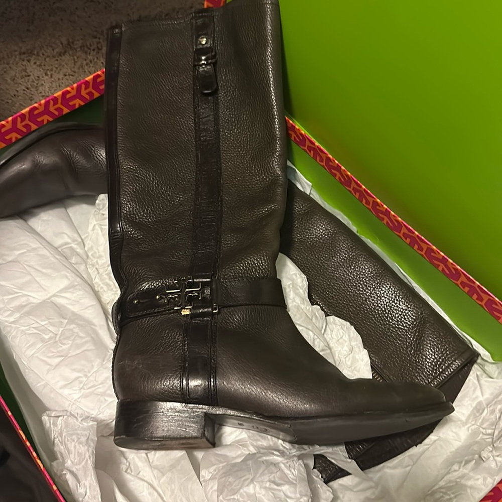 TORY BURCH - chocolate brown riding boots
